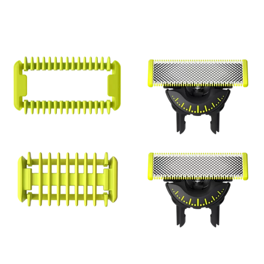 Set 2 Lame de Schimb Philips OneBlade QP624/50 pentru Aparatul de Ras One Blade + 2 Accesorii
