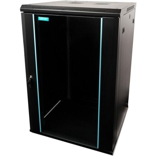 Cabinet Metalic de Podea Spacer SPCN-27U-1000-BK-03 27U 600x1000MM Flatpack (Dezasamblat) Ușă Sticlă cu Blocare Panouri Laterale Detasabile Oțel 2MM Sarcina Maximă 1000KG Negru