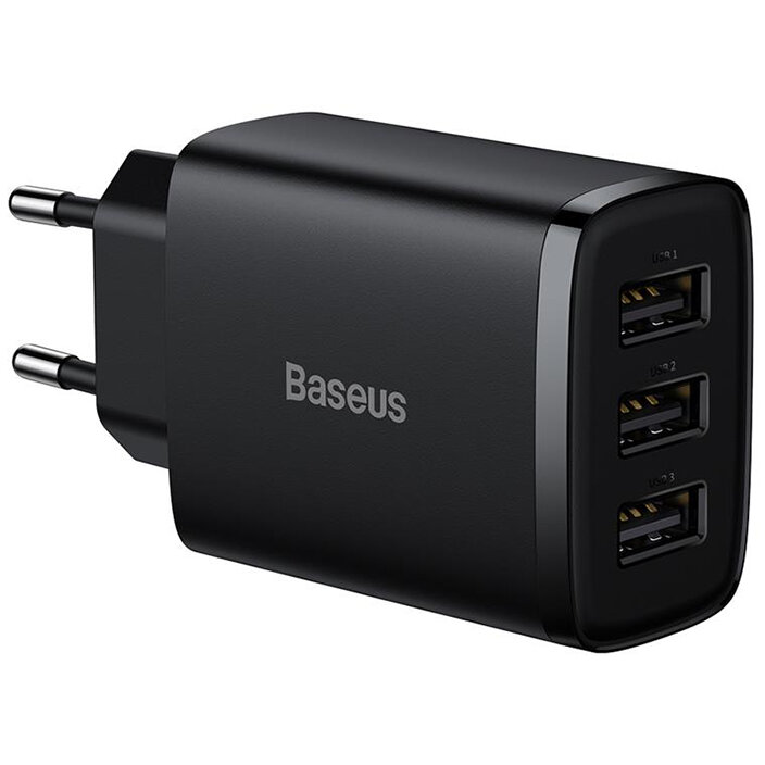 Incarcator Retea 3XUSB Fast Charging 17W Negru