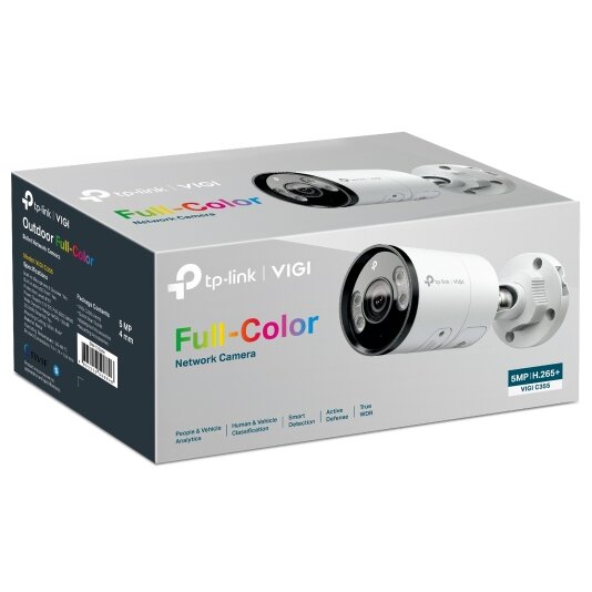 Camera IP de Supraveghere pentru Exterior VIGI C355(6MM) Distanta IR 30MM  5MP 1x RJ45 10/100M Carcasa Metal 12VDC/PoE IP67 Alb