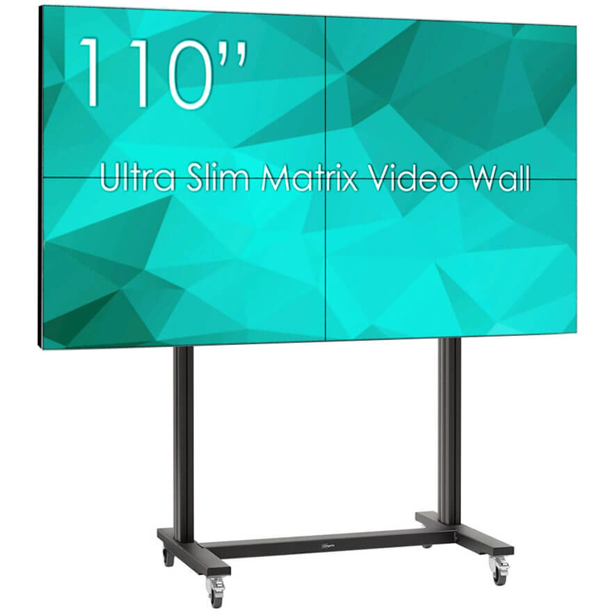 Solutie Videowall 4 Display-uri SWEDX UMX-55K8-01 55Inch si Suport Mobil TVW2255 2x2 Negru