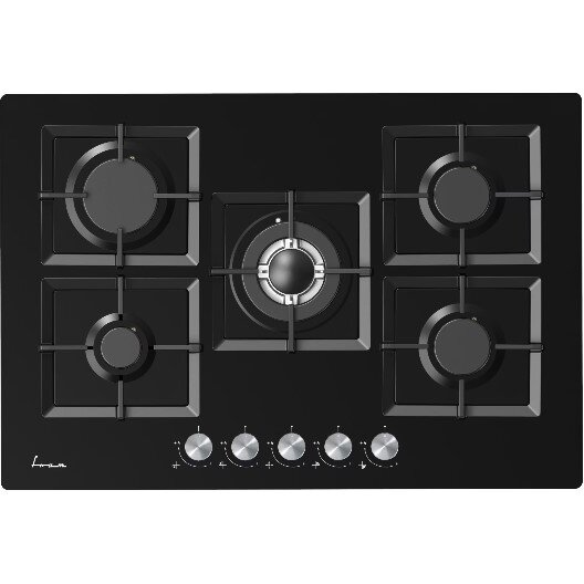 Plita Gaz FBH-M705IWF-GBK Incorporabil Wok Aprindere Electrica Sticla Negru