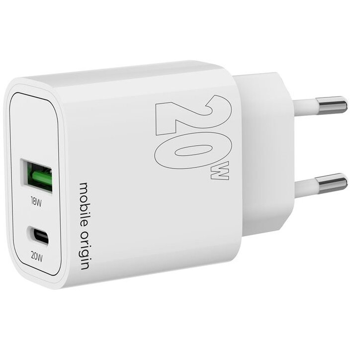 Incarcator MO12, USB/USB-C, PD 20W, Alb