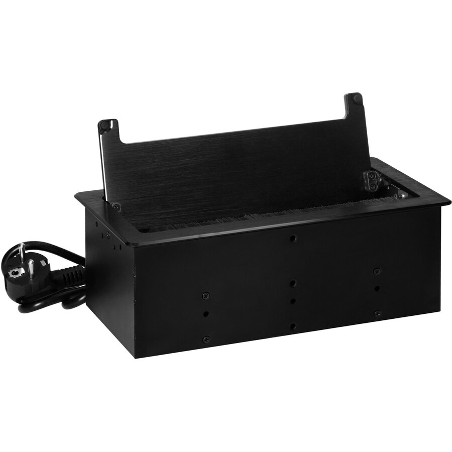 Priza Incastrabila Orno OR-GM-9041(GS)/B 2 Prize Schuko 230V 1xUSB-A 1x USB-C 2x RJ45 CAT 5E 3680W IP20 Cablu 1.5M Negru — imaginea 3