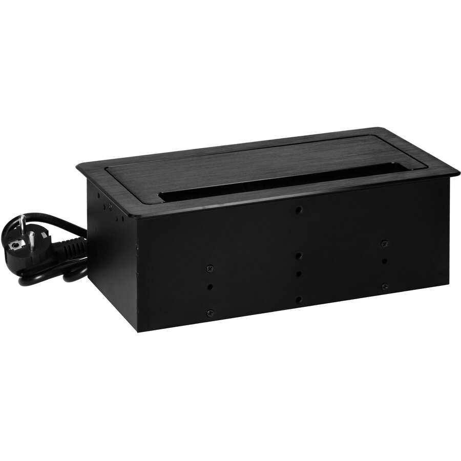 Priza Incastrabila Orno OR-GM-9041(GS)/B 2 Prize Schuko 230V 1xUSB-A 1x USB-C 2x RJ45 CAT 5E 3680W IP20 Cablu 1.5M Negru — imaginea 4