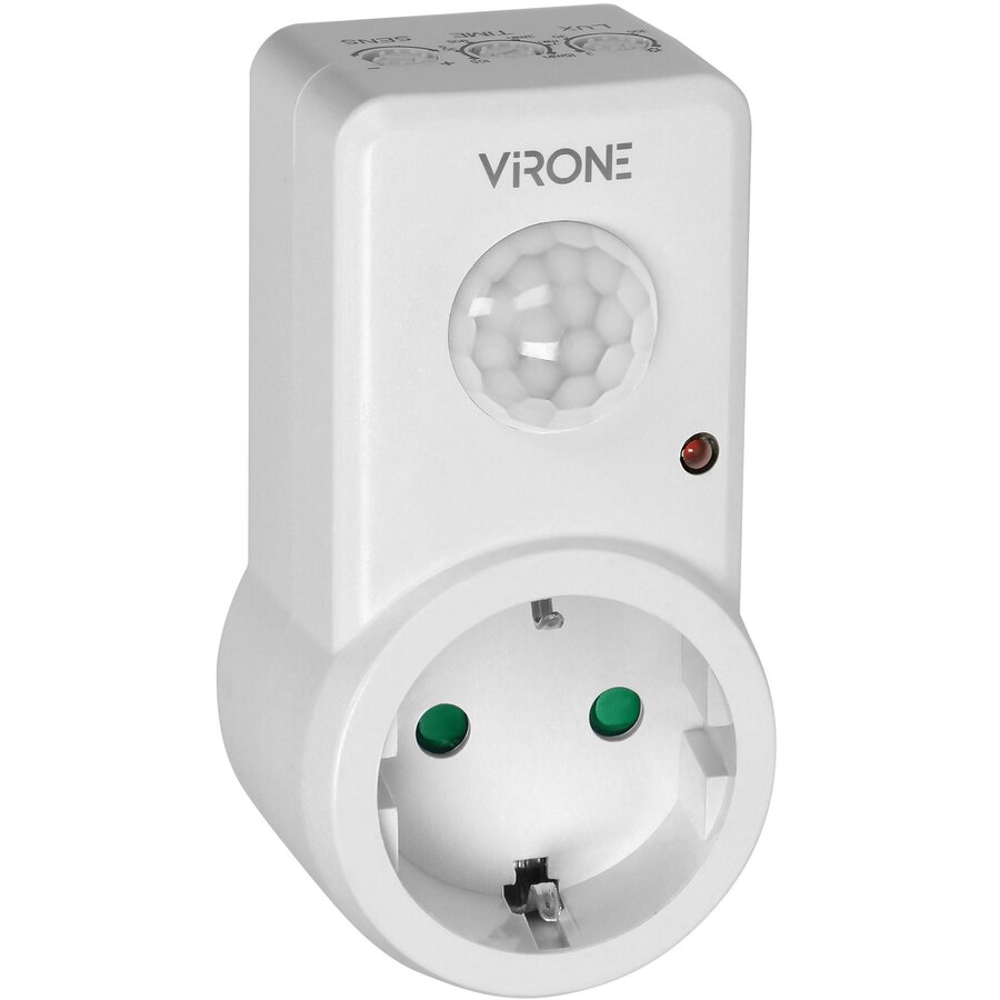 Priza Schuko MS-1(GS) cu Senzor de Miscare Sarcina Maxima 1200W 120° IP20 Alb