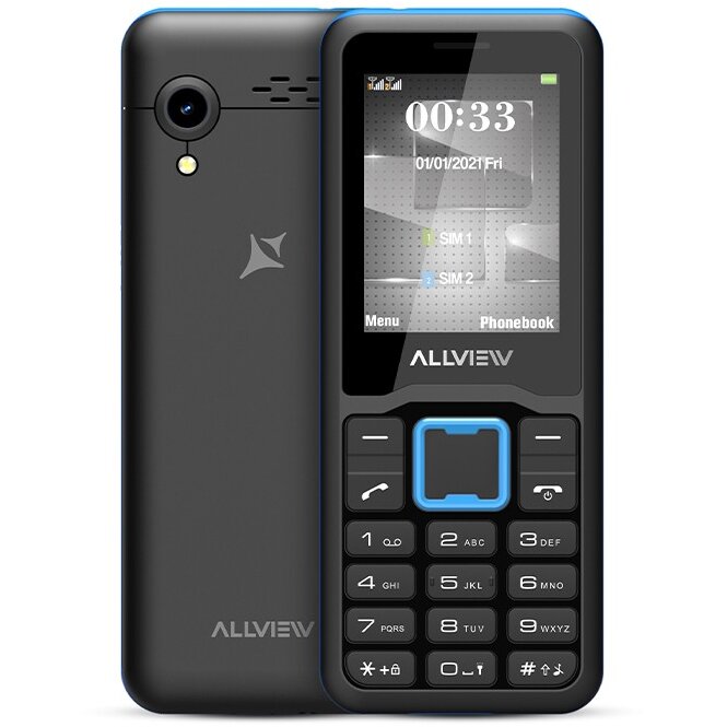 Telefon Allview M30STARK Dual Sim 2G Negru Cu Insertie Albastră — imaginea 3