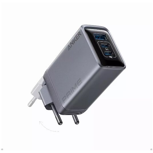 Incarcator Retea Prime GaN PPS 100W 2x USB-C 1x USB-A Gri
