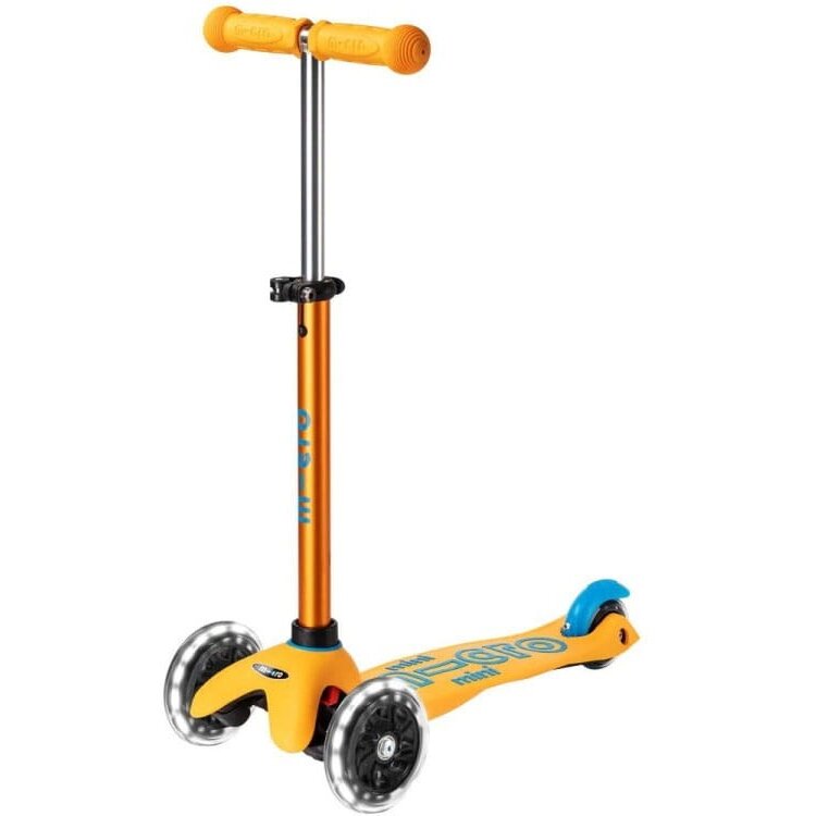 Trotineta Copii Deluxe LED 3 Roti +2ani Max 50kg Galben-Caisa