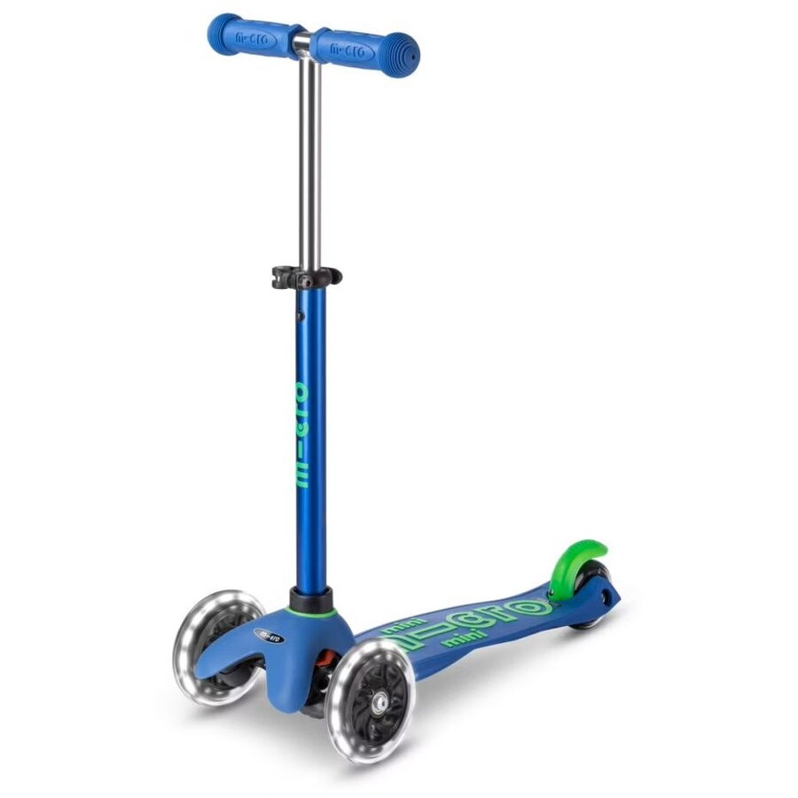Trotineta Copii Deluxe LED 3 Roti +2ani Maxim 35kg Albastru