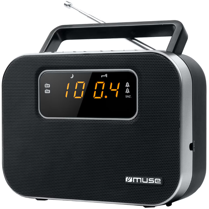 Radio M-081R 2-band PLL LED Portabil  Dual-Alarm Boxa Frontala Negru