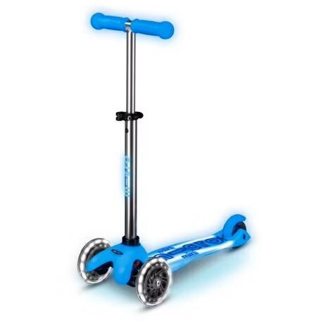 Trotineta Copii Deluxe Glow LED Plus 3 Roti +2ani Maxim 50kg Albastru/Turcoaz