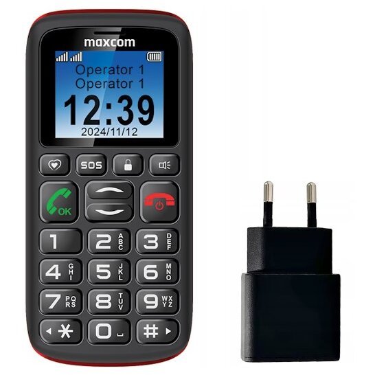 Telefon Mobil MM428L Dual Sim + Adaptor Priza 10W Negru