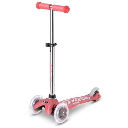 Trotineta Copii Deluxe Fairy Glitter LED 3 Roti +3ani Maxim 50kg Roz