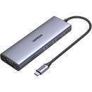 Hub USB UGREEN CM498 USB-C 3x USB 3.0 1x HDMI 1x VGA 1x USB-C PD 1x RJ45 1x MicroSD 1x SD Gri