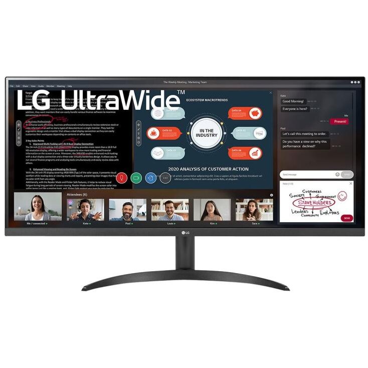 Monitor 34WP500-B LED 34inch UQFHD 75Hz Negru