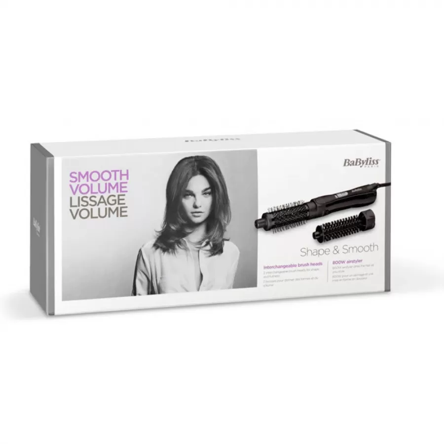 Perie cu Aer Cald Babyliss Shape & Smooth AS82E 2 Trepte de Viteza 800W Negru — imaginea 3