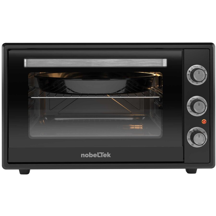 Cuptor electric NobeLTek, 60L, 2000W, grill, timer, termostat, sticla dubla, ventilator, iluminare, Negru - imagine 2