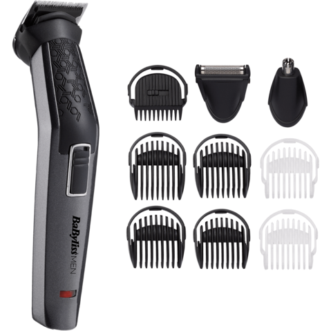 Set Aparat De Tuns Si Ras Trimmer MT727E Carbon Titanium 10 Accesorii Cu Sau Fara Fir Autonomie 60min Negru