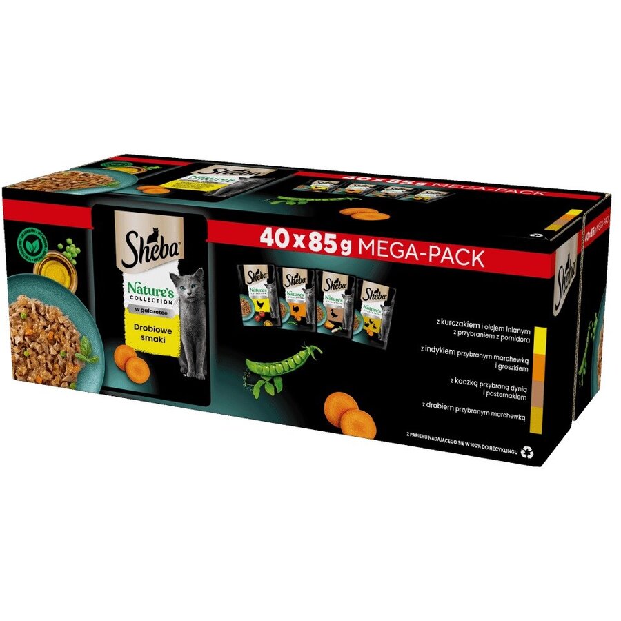 Hrana Pentru Pisici Sheba Nature's Collection Poultry Flavors in Jelly 40 x 85g