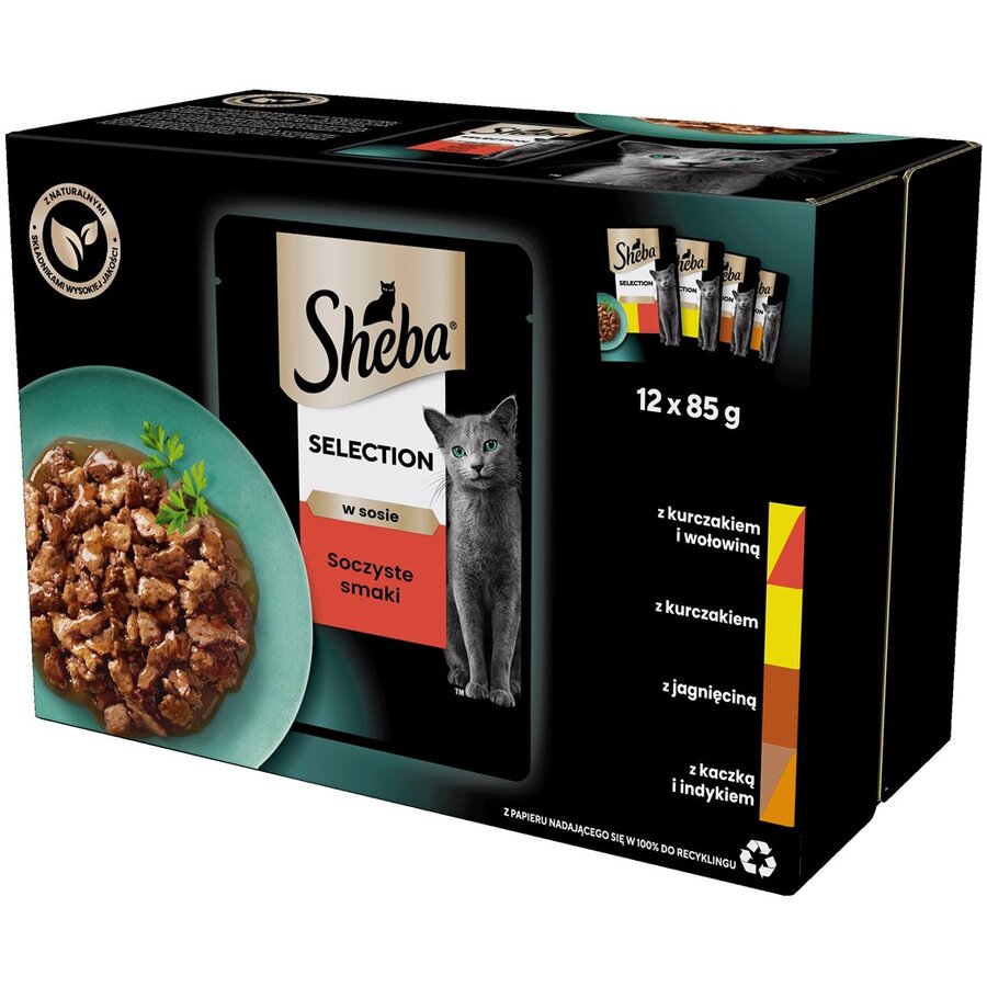 Hrana Pentru Pisici Sheba Selection in Sauce Juicy Flavours 12 x 85g