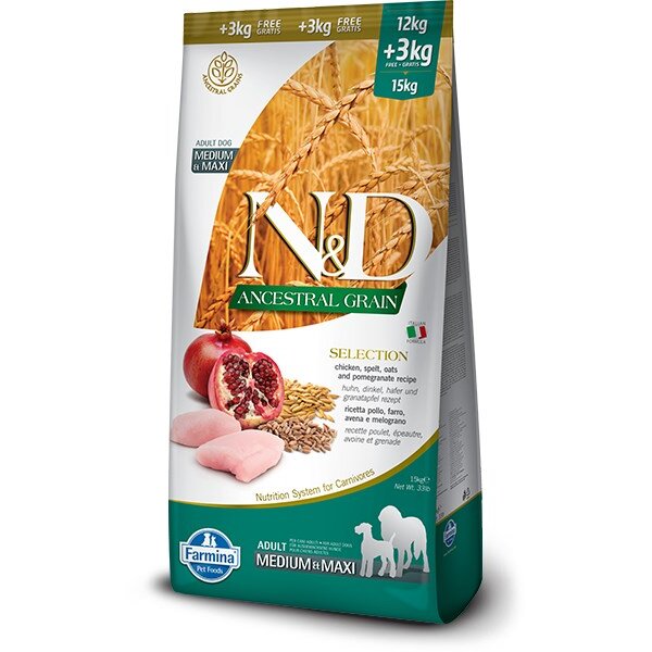 Hrana Pentru Câini Farmina Pet Food N&D Ancestral Grain Canine 15kg Adult Chicken
