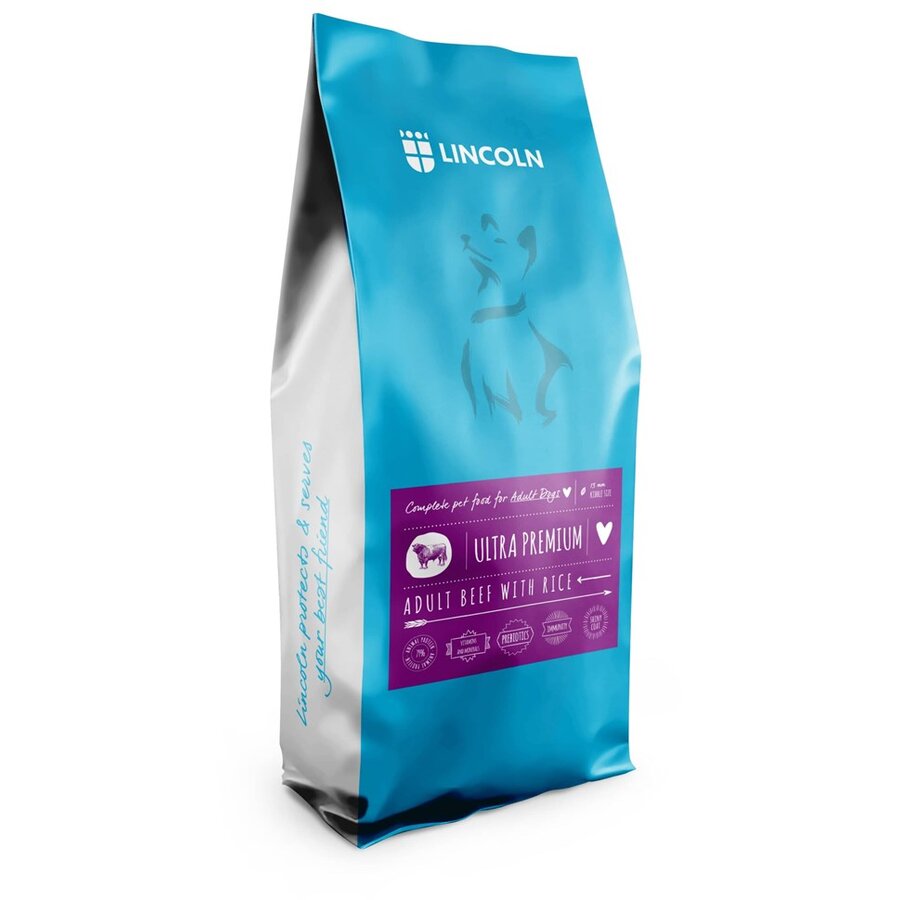 Hrana Pentru Câini Lincoln Ultra Premium Adult Large and Medium Beef with Rice 12kg