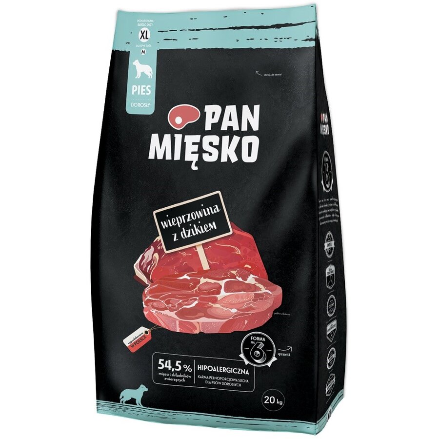 Hrana Pentru Câini PAN MIĘSKO Pork with Wild Boar XL 20kg