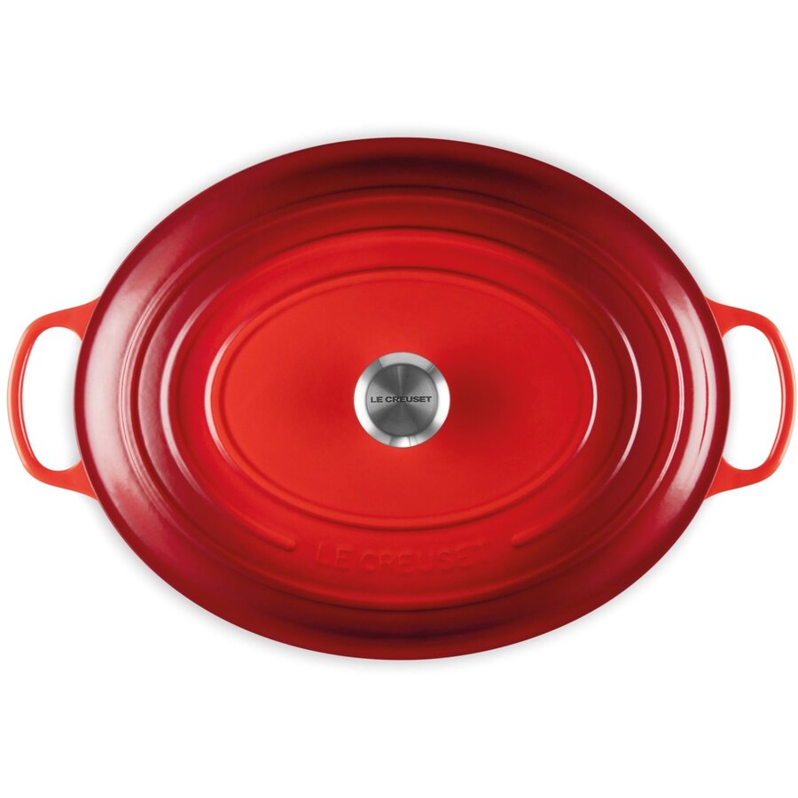 Oală Ovală cu Capac Le Creuset Signature Collection 40CM Fonta Emailată Cherry Red — imaginea 2
