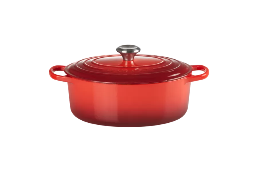 Oală Ovală cu Capac Le Creuset Signature Collection 40CM Fonta Emailată Cherry Red — imaginea 4
