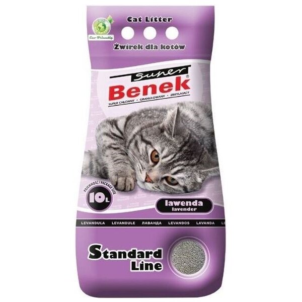 Asternut Igienic pentru Litiera Super Benek Standard Lavandă Active 10L