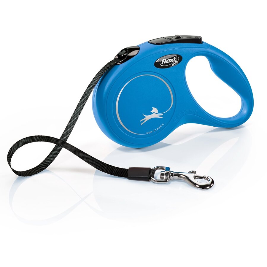 Lesă pentru Câini flexi New Classic Mărime S Banda Retractabilă 5M Albastru