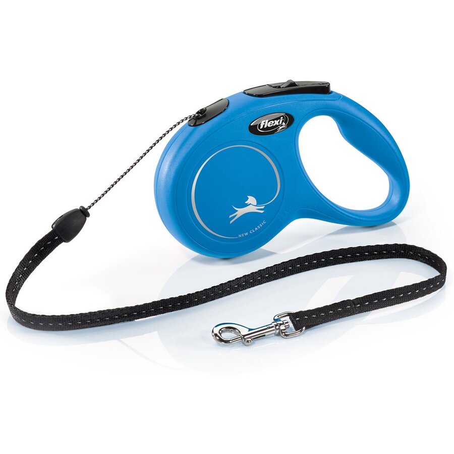 Lesă pentru Câini flexi New Classic Mărime S Șnur Retractabil 5M Albastru