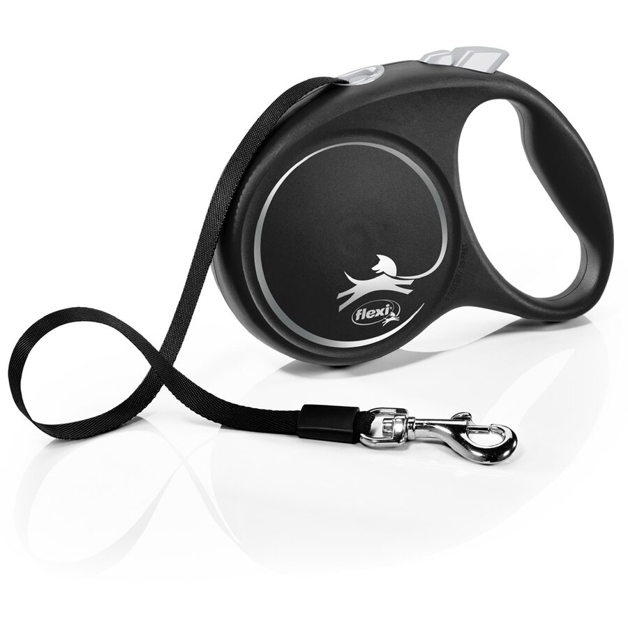 Lesă pentru Câini flexi Black Design Mărime L Banda Retractabilă 5M Negru
