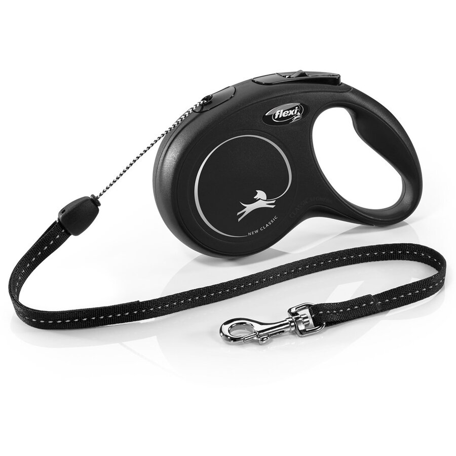 Lesă pentru Câini flexi New Classic Mărime S Șnur Retractabil 8M Negru