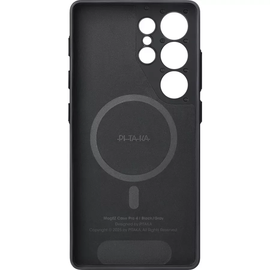 Husa Pitaka PIN Button Aramida Pentru Samsung Galaxy S25 Ultra Negru/Gri — imaginea 2