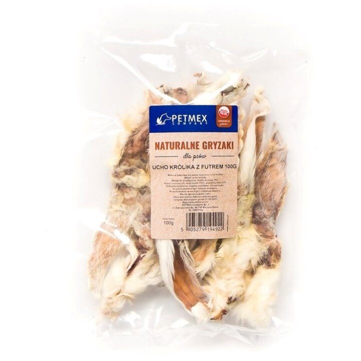 Gustare Pentru Câini PETMEX Dog Chew Ureche De Iepure Cu Blană Toate Rasele Adult 100g