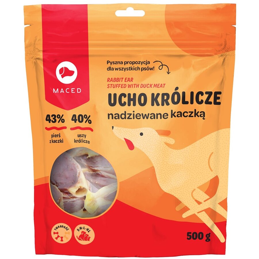 Gustare Pentru Câini MACED Dog Chew Rata Cu Ureche De Iepure Adult 500g