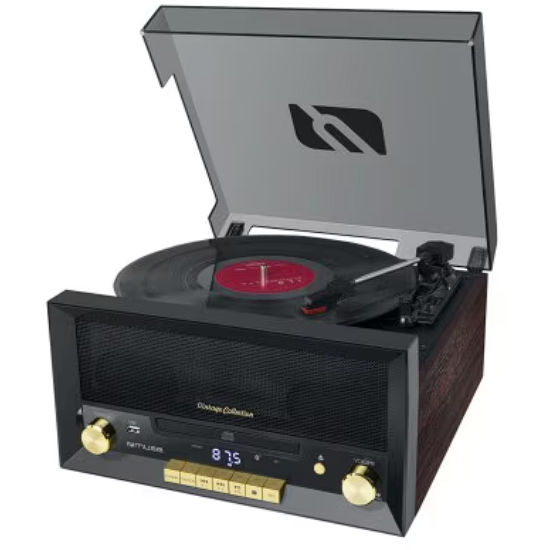 Pick-UP MT-112W  Bluetooth Vintage Collection  Radio FM  CD  CD-R/RW  MP3  USB  Negru