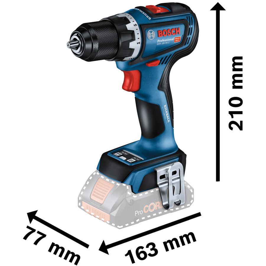 GSR 18V-90C Masina de gaurit si insurubat 18V 64Nm + 2xacumulatori GBA 5Ah + incarcator GAL 18V-40 + L-Boxx