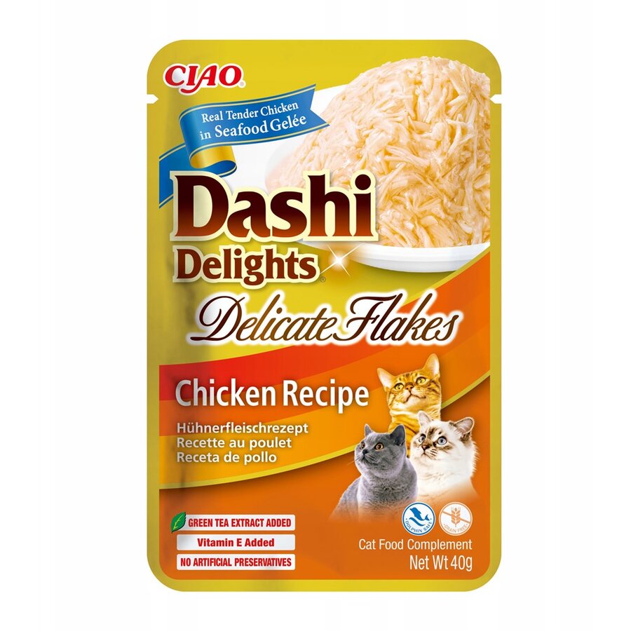Recompense Pentru Pisici INABA Dashi Delights Delicate Flakes Rețeta Cu Pui Adult 40g