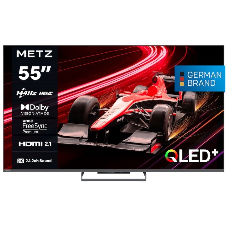 Televizor QLED 55MQE8000 139cm 55inch Smart Google TV 4K Ultra HD 100 Hz Clasa F Model 2024 Negru