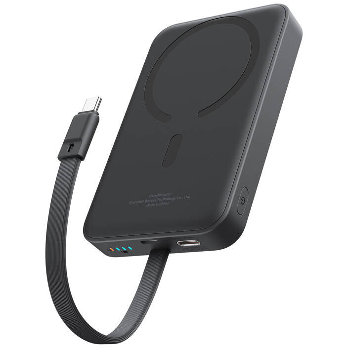 Baterie externa portabila Baseus Mini Bayern Edition, 10000 mAh, USB-C, 30W, Wireless 15W, Negru - imagine 2