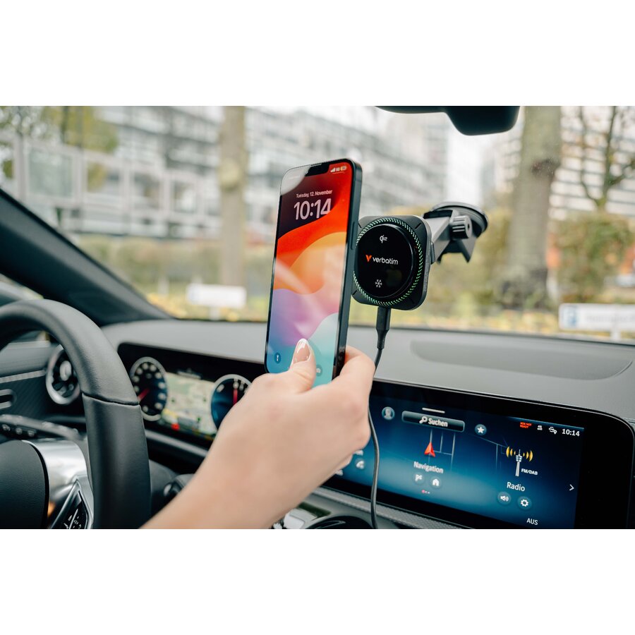 Incarcator Auto Verbatim Magnetic Wireless CnD-01Qi2 RGB Negru — imaginea 4