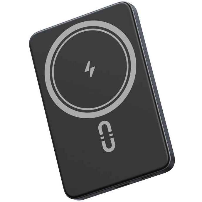 Acumulator extern WSC05, 5000 mAh, 20W, USB-C, Wireless 15W, Negru