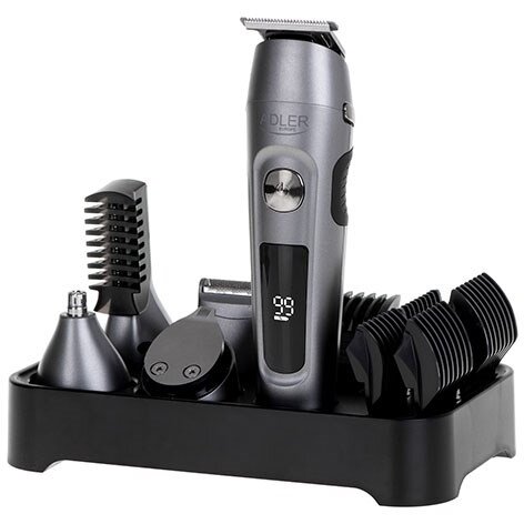 Aparat Multifunctional de Tuns si Barbierit AD 2944 6in1 Display LCD 6 Accesorii Interschimbabile Negru/Gri