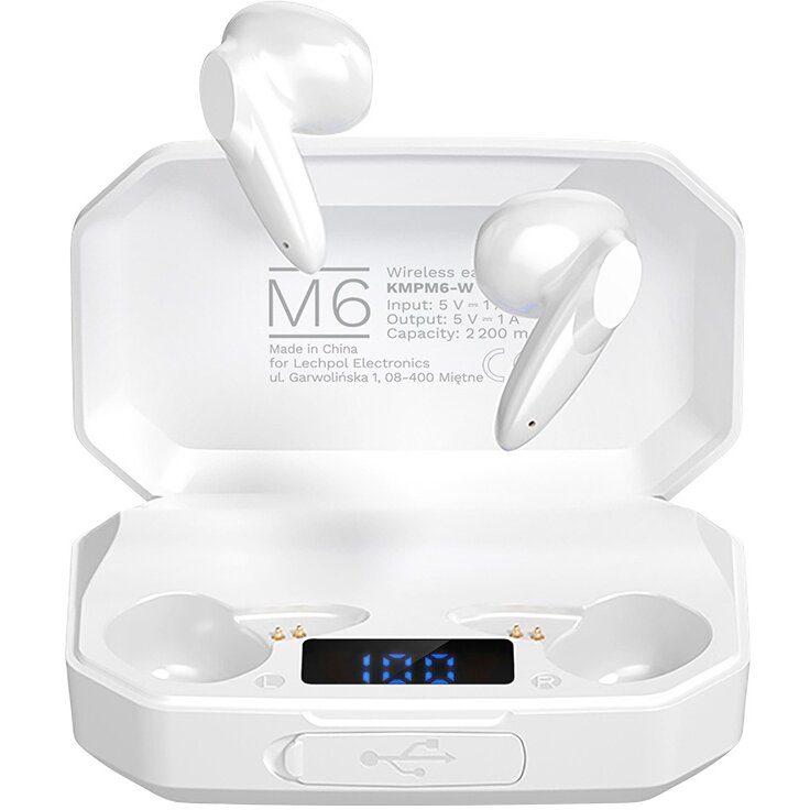 Casti Bluetooth 10M 32Ohm 2x25mAh Alb