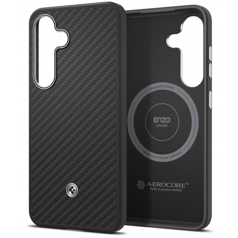 Husa Samsung Aramid Case pentru Galaxy S25 Plus Black Silver