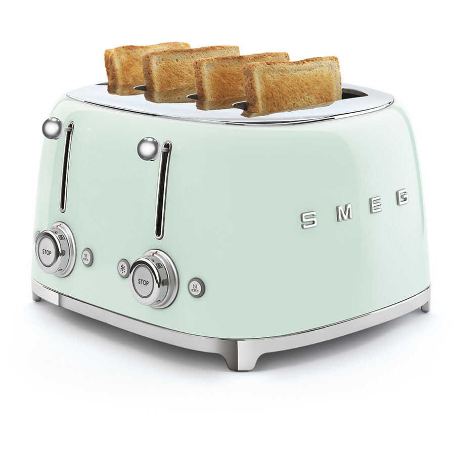 Prajitor de Paine 50s Style TSF03PGEU 4 Felii 6 Trepte de Rumenire 2000W Verde Pastel