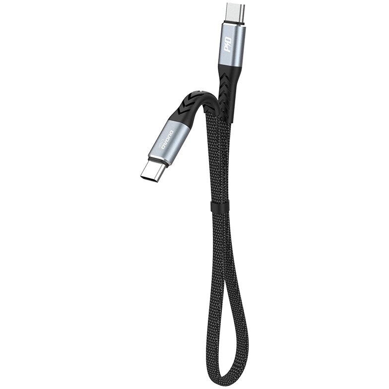 Cablu pentru incarcare si transfer de date Dudao L10C, 2x USB-C, 100W, 23cm, Negru - imagine 2